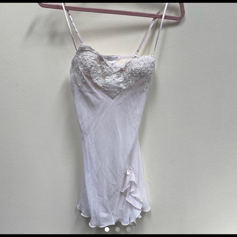 white sheer lingerie top/dress with unique beading and detailing